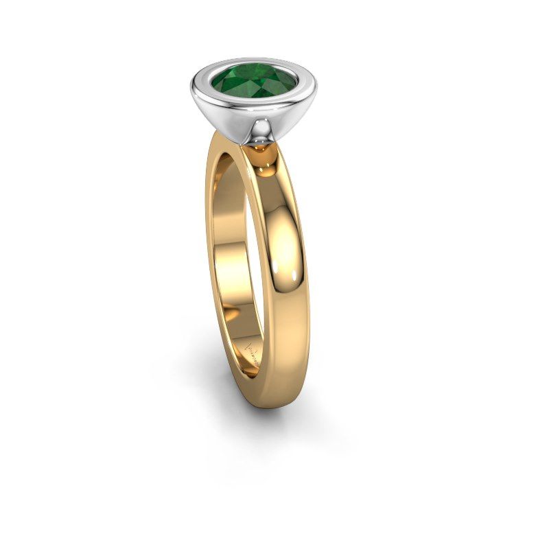 Image of Stacking ring Eloise Round 585 gold emerald 6 mm