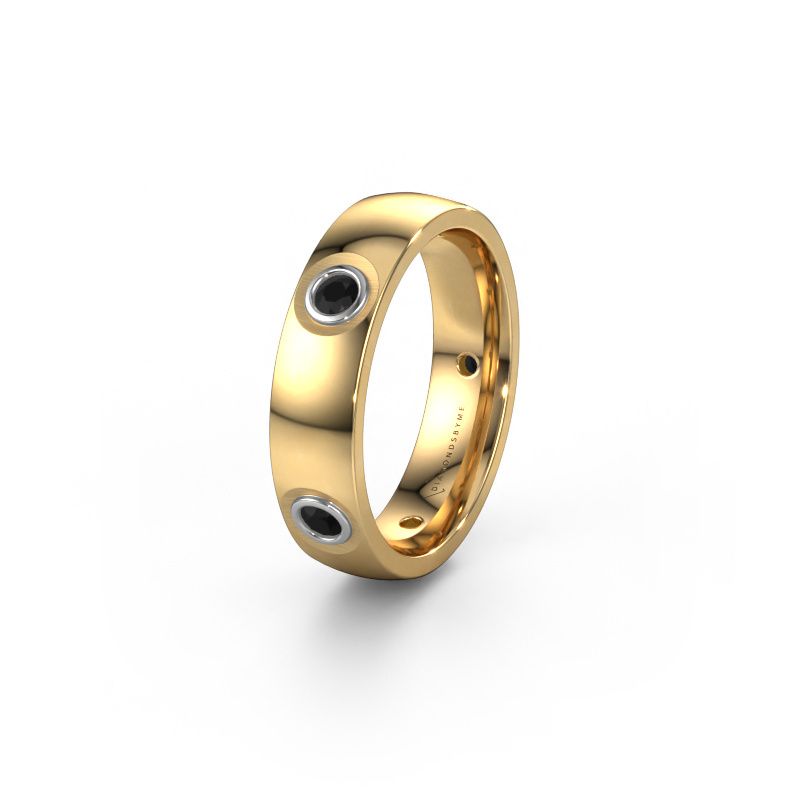 Wedding ring WH0139L25BP 585 gold black diamond ±5x2 mm