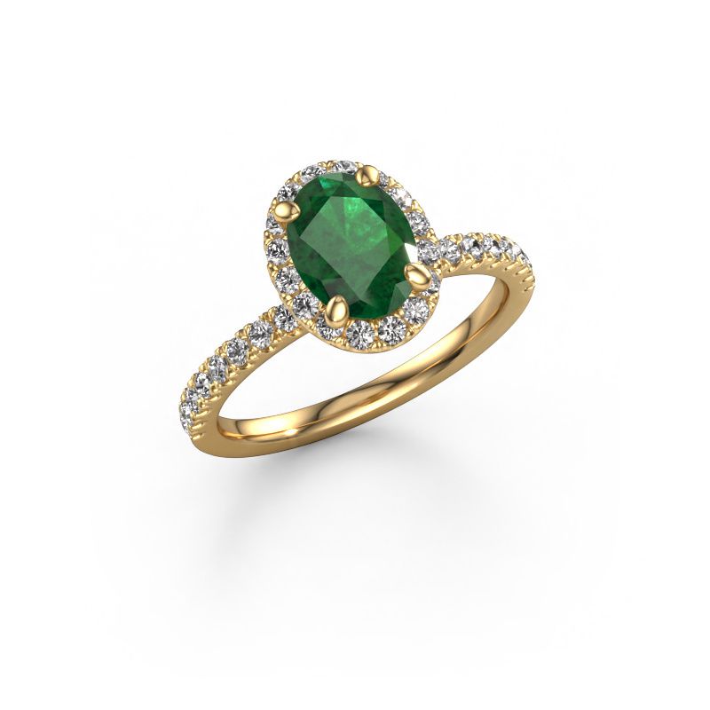 Engagement ring Miranda OVL 585 gold emerald 8x6 mm