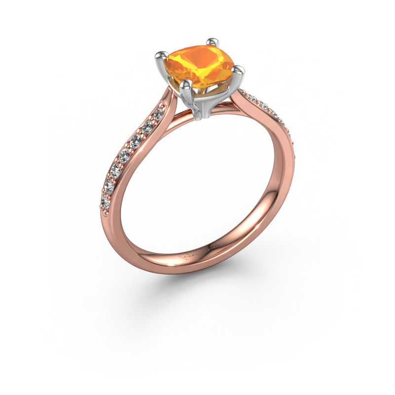 Bague de fiançailles Mignon CUS 2 585 or rose citrine 6 mm