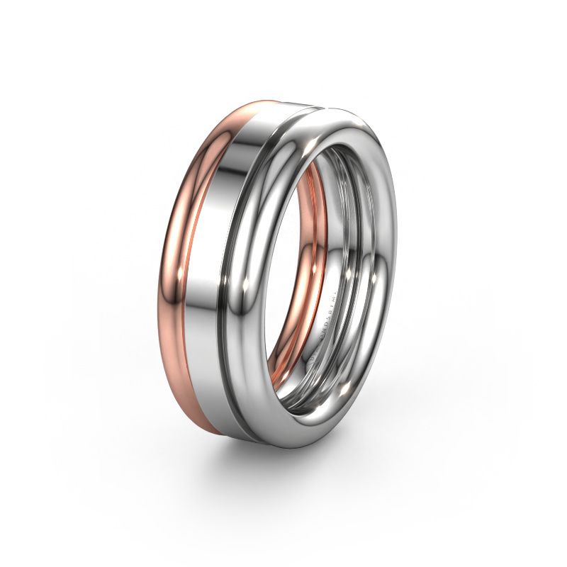 Friendship ring WH6018M 585 white gold ±8x2.8 mm