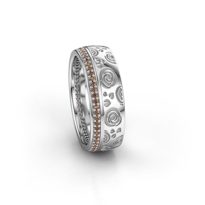Image of Wedding ring WH2066L27D<br/>585 white gold ±7x2.4 mm<br/>Brown diamond 0.295 crt
