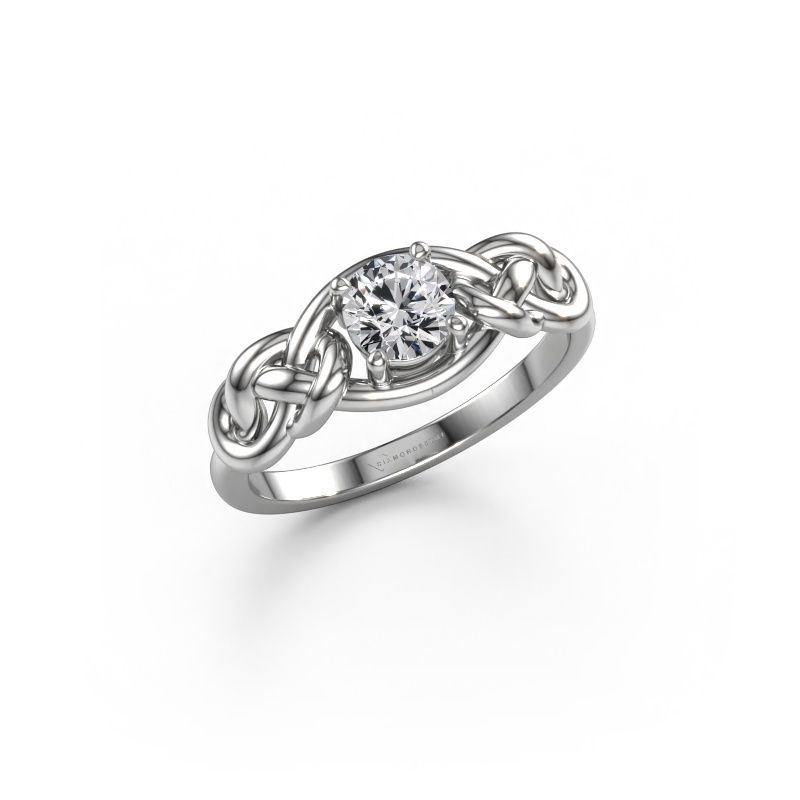 Bague Zoe 585 or blanc diamant synthétique 0.50 crt