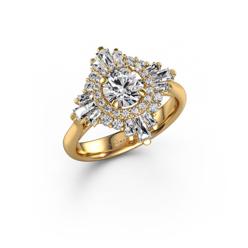 Engagement ring Thalia 585 gold lab grown diamond 1.605 crt