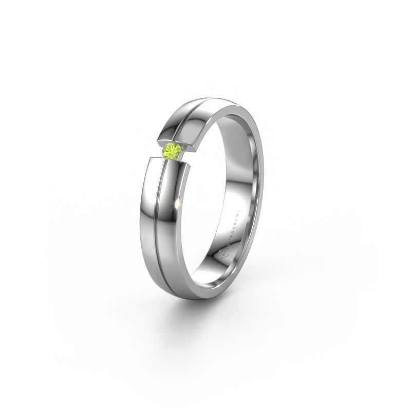 Wedding ring WH0254L24X 950 platinum peridot ±4x1.5 mm