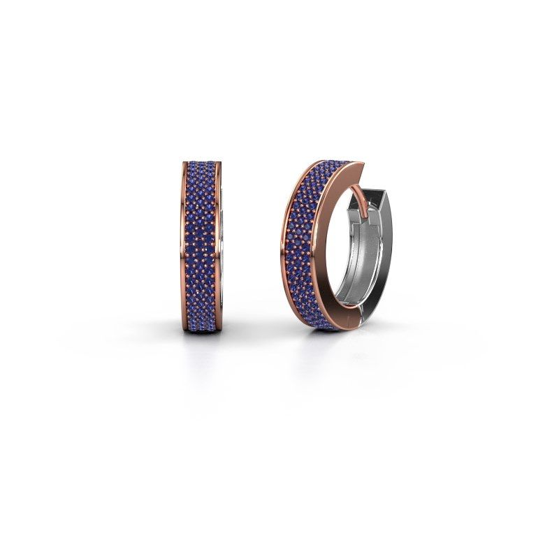 Image of Hoop earrings renee 6 12 mm<br/>585 rose gold<br/>Sapphire 1 mm