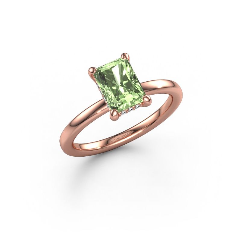 Verlobungsring Simone RAD 2 585 Roségold grüner Labor-Diamant 7.5x5.5 mm