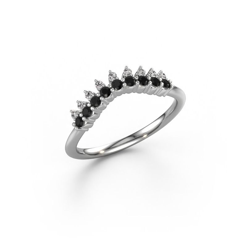 Aanschuifring Vivian A 585 witgoud zwarte diamant 0.284 crt