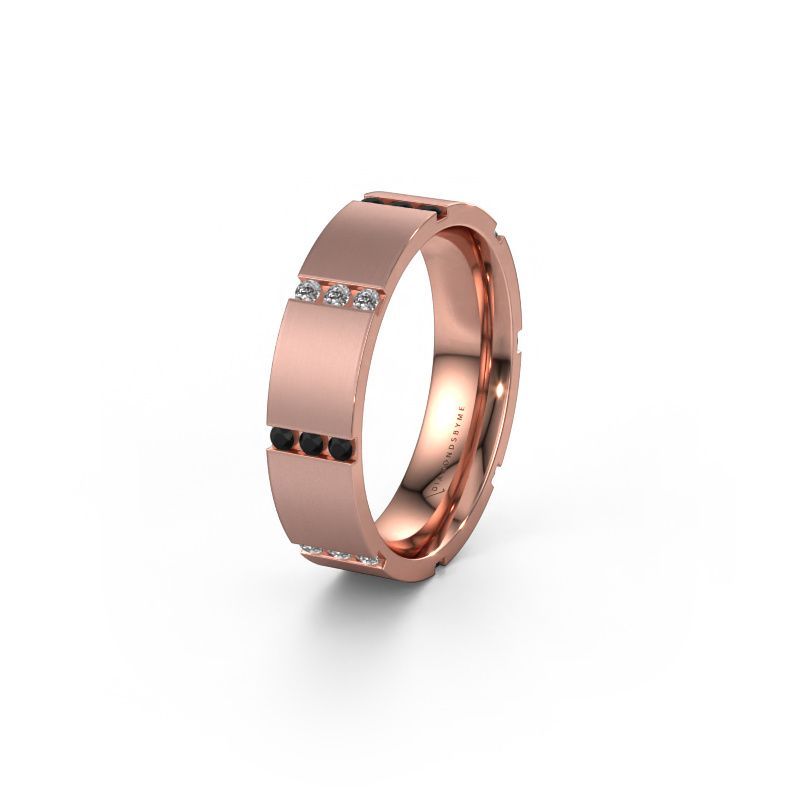 Wedding ring WH0135L15BM 585 rose gold black diamond ±5x2 mm