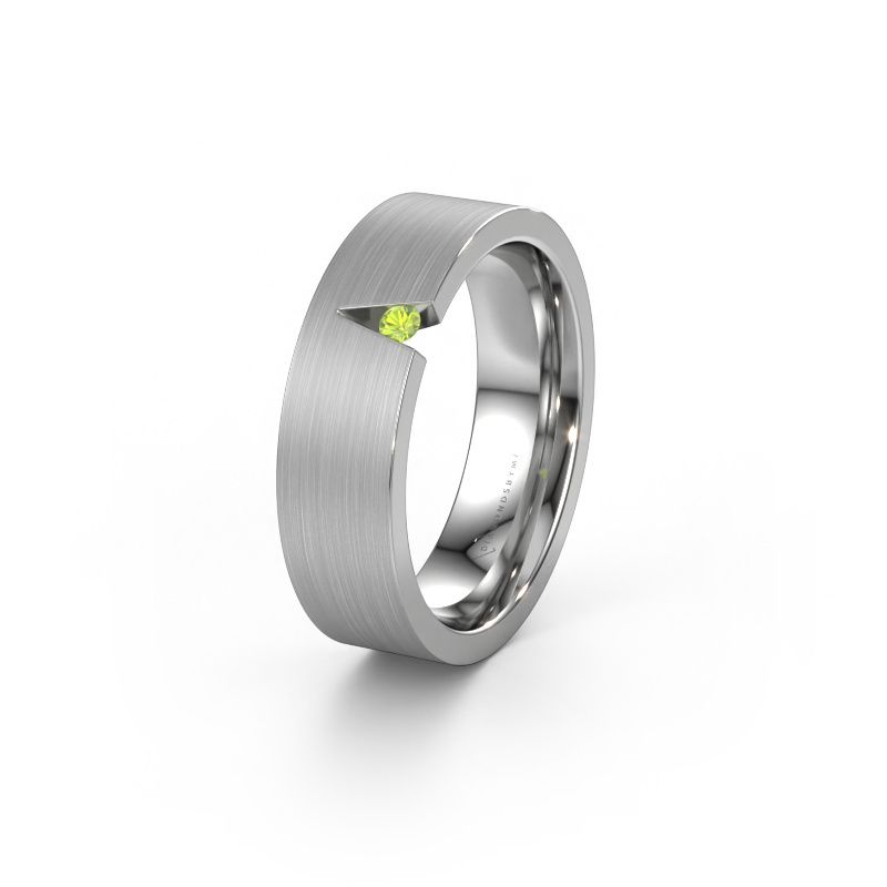 Wedding ring WH2023L 950 platinum peridot ±6x2 mm