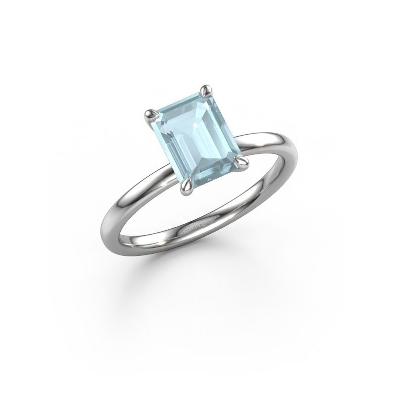 Verlobungsring Crystal EME 1 950 Platin Aquamarin 8x6 mm
