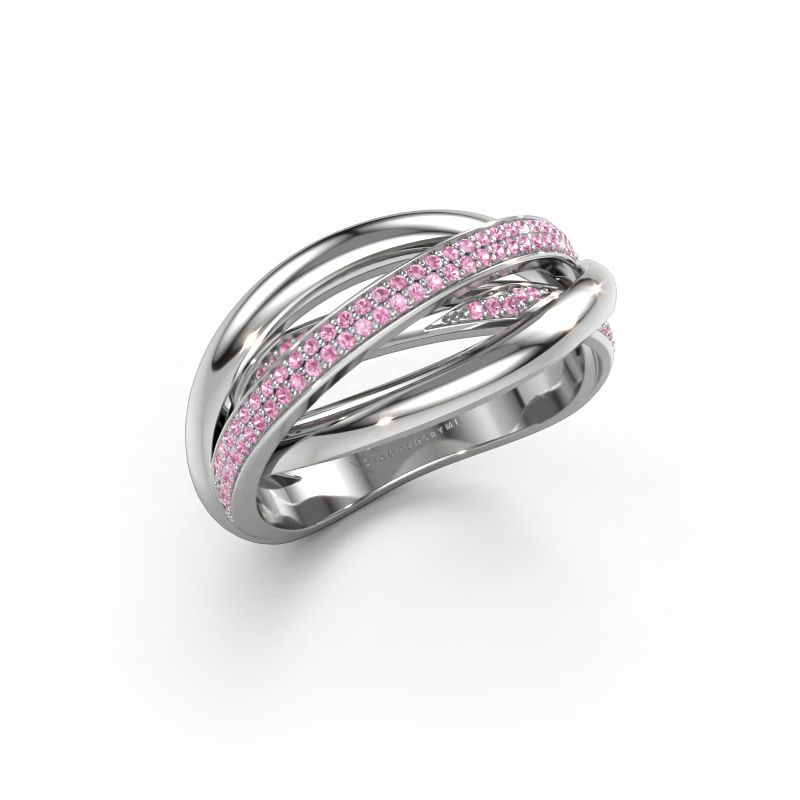 Ring Candice 585 Weißgold Pink Saphir 0.8 mm