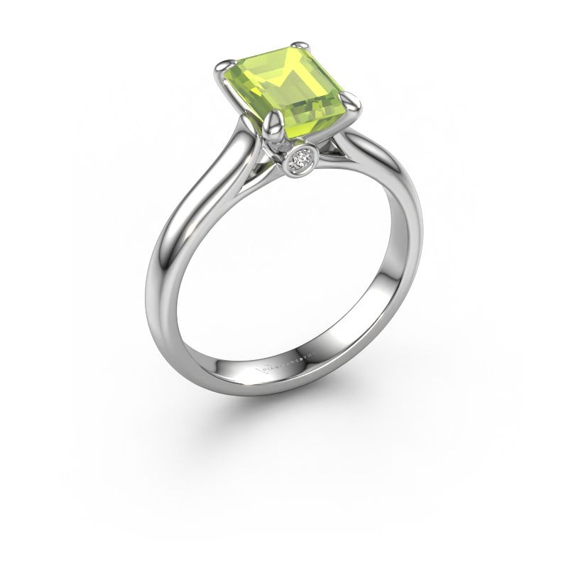 Verlobungsring Valorie eme 1 585 Weißgold Peridot 9x7 mm
