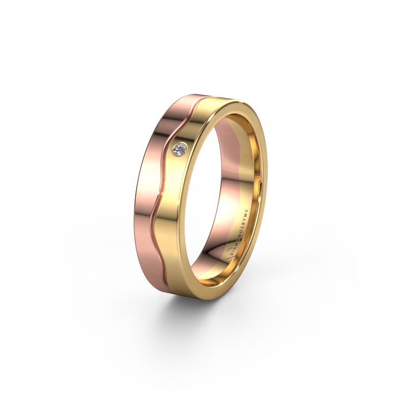 Trouwring WH0701L15AP 585 rosé goud lab-grown diamant ±5x1.7 mm