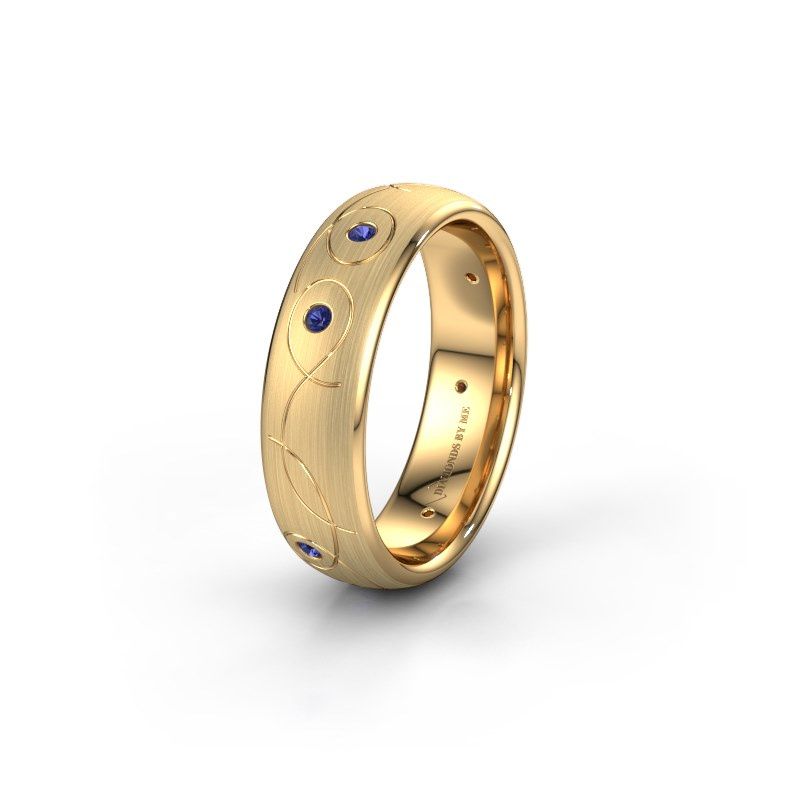 Afbeelding van Trouwring WH2068L36BM 585 goud saffier ±6x2 mm
