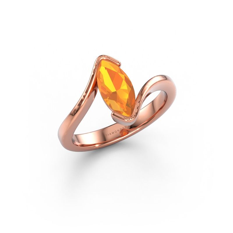Engagement ring Eve 585 rose gold citrin 10x5 mm