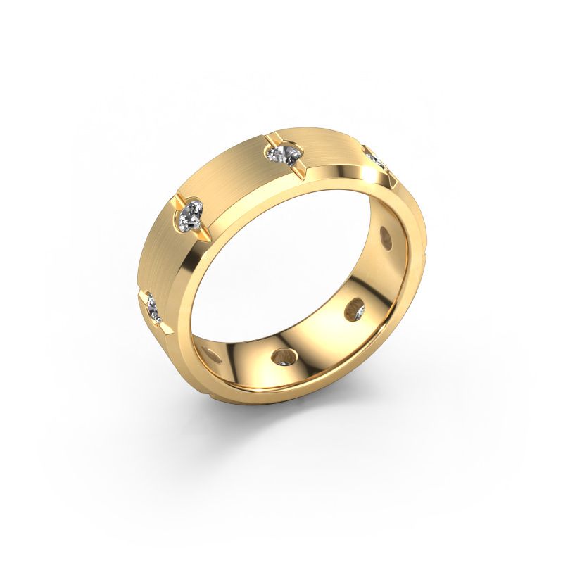 Men's ring Irwin 585 gold zirconia 2.7 mm