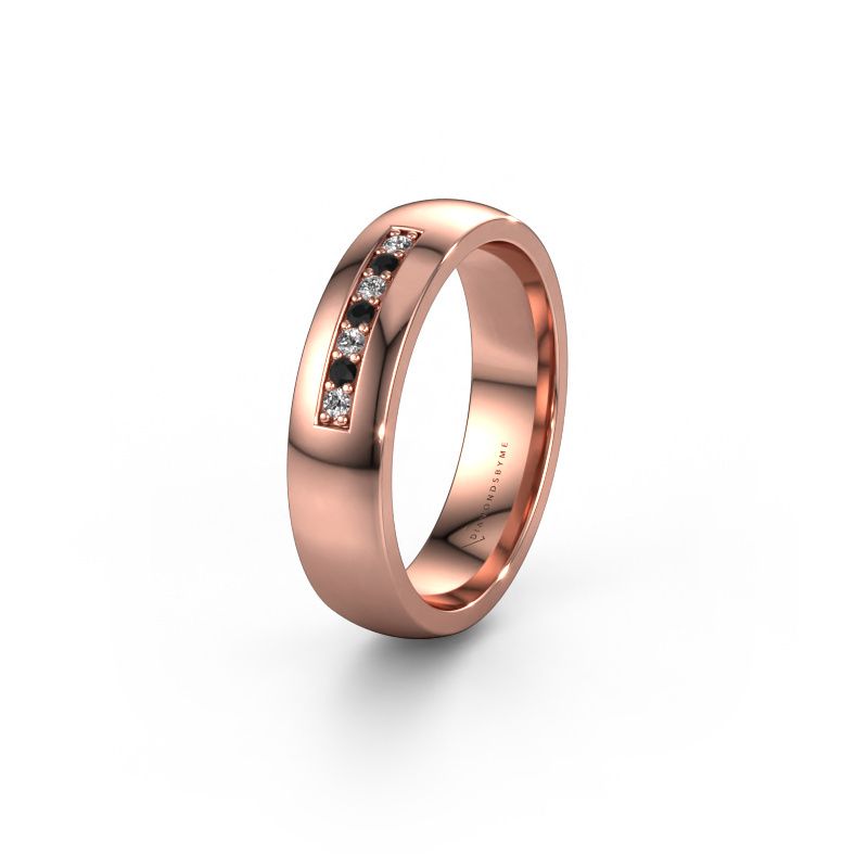 Wedding ring WH0112L25BP 585 rose gold black diamond ±0.20x0.08 in