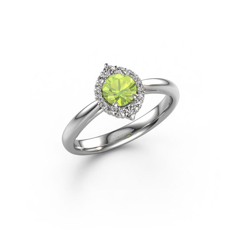 Engagement ring Tora 585 white gold peridot 5 mm