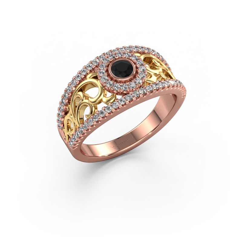 Ring Lavona 585 rose gold black diamond 0.53 crt