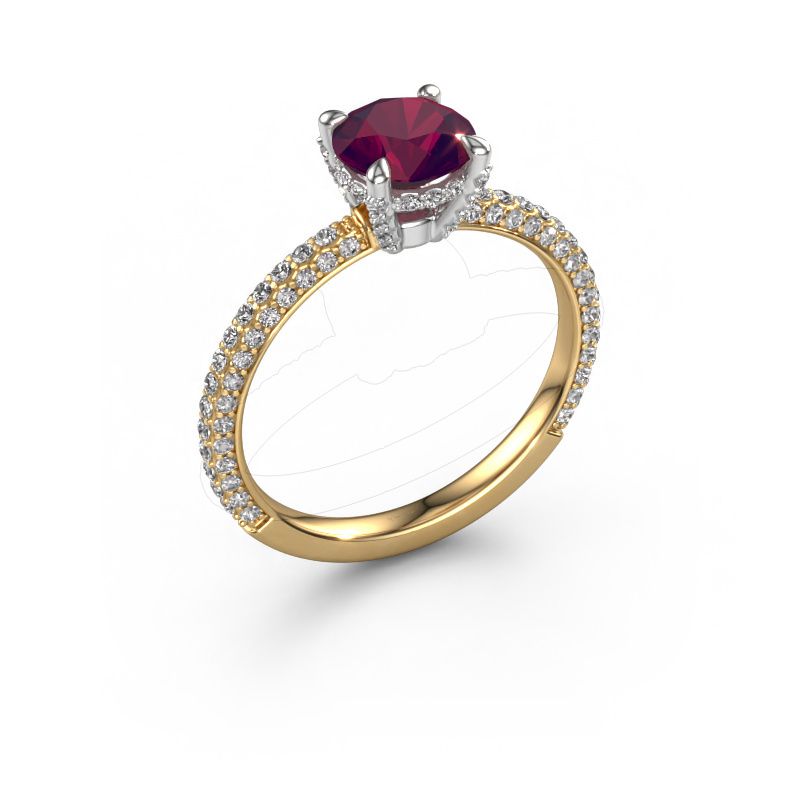 Verlobungsring Saskia RND 2 585 Gold Rhodolit 7 mm