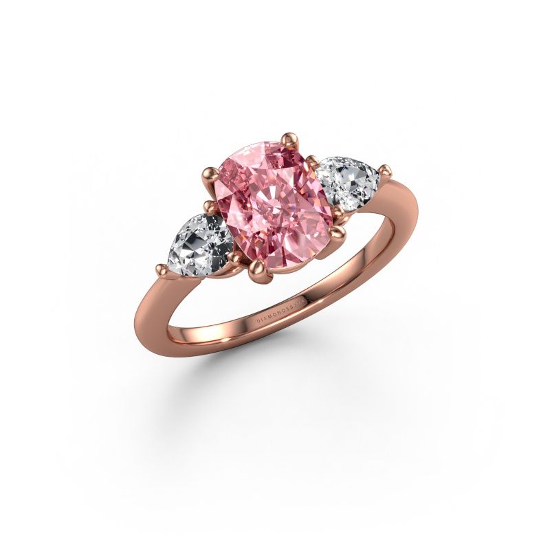 Engagement ring Chanou CSH 585 rose gold pink lab grown diamond 8.7x6.6 mm