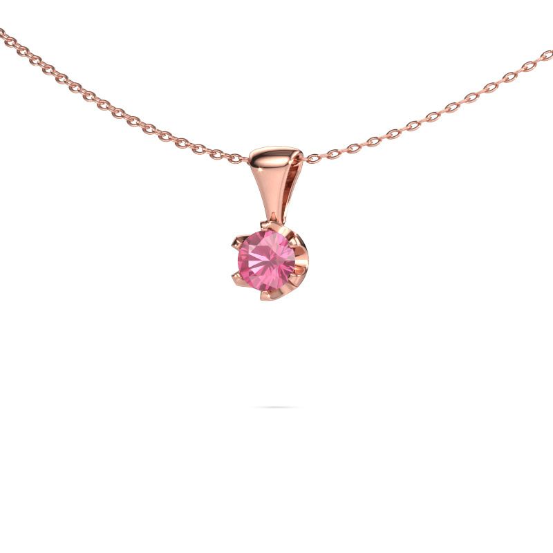 Collier Fran 585 or rose saphir rose 5 mm