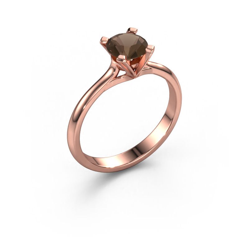 Bague de fiançailles Isa 1 585 or rose quartz fumé 5.7 mm