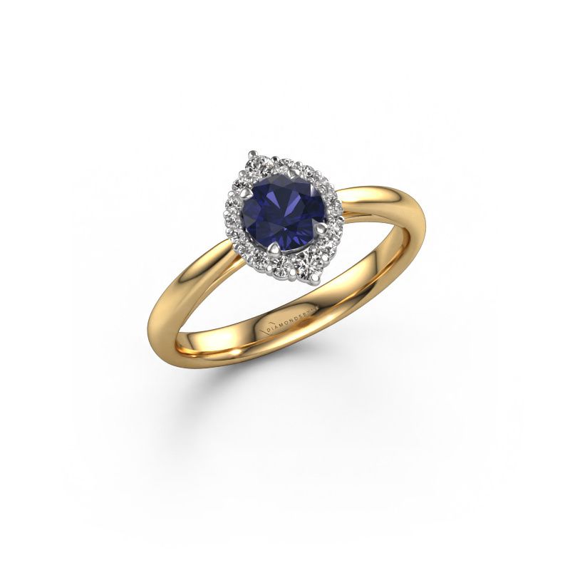 Bague de fiançailles Tora 585 or jaune saphir 5 mm