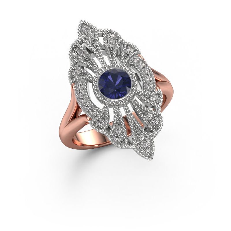 Verlobungsring Hanna 585 Roségold Saphir 5 mm