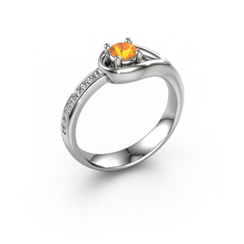 Ring Zara 950 platina citrien 4 mm