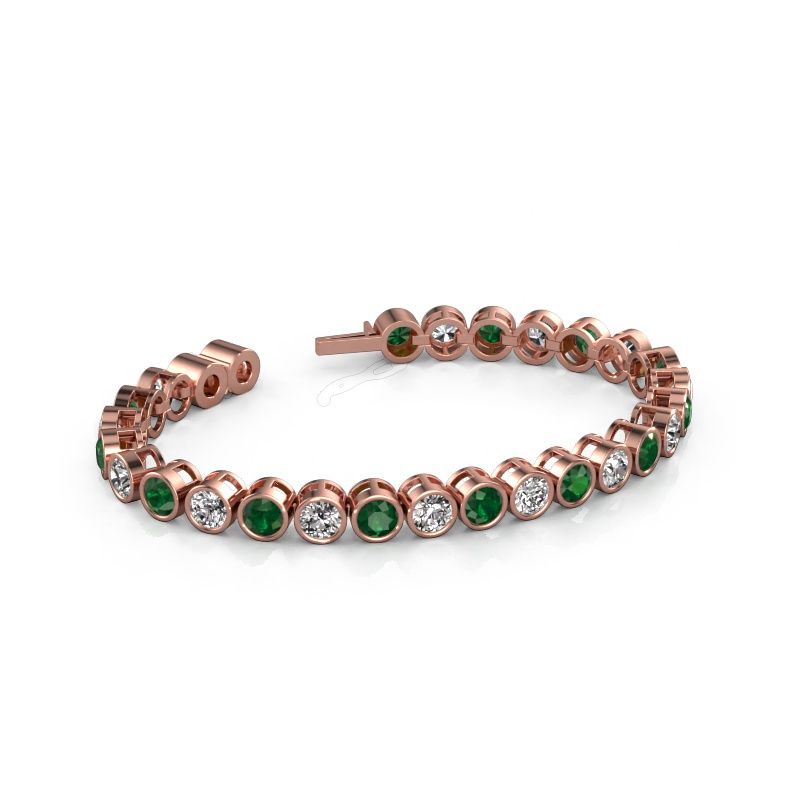 Tennis bracelet Allegra 5 mm 585 rose gold emerald 5 mm