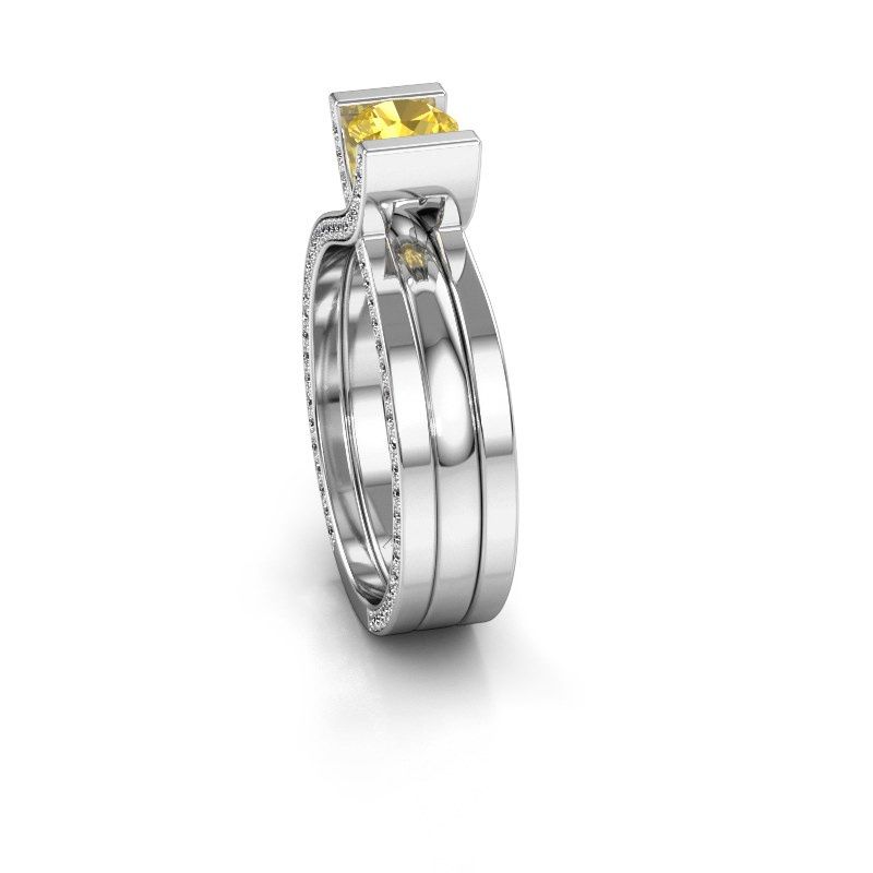Image de Bague de fiançailles kenisha<br/>950 platine<br/>Saphir jaune 5 mm