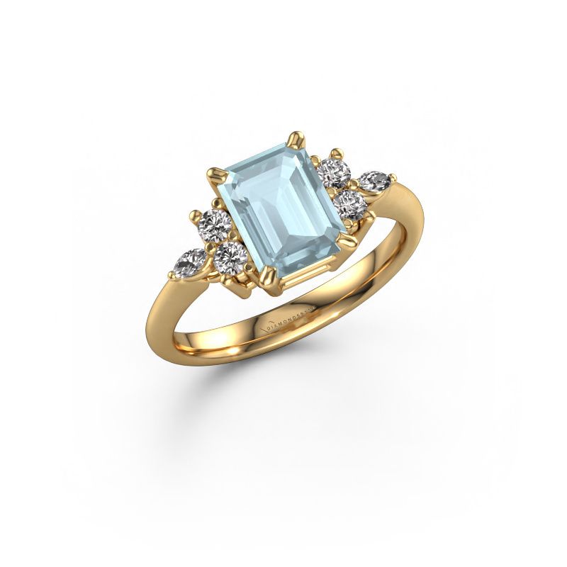 Ring Sade 585 gold aquamarine 8x6 mm