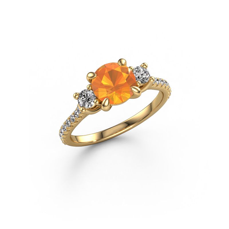 Engagement ring Jesica 585 gold citrin 6.8 mm