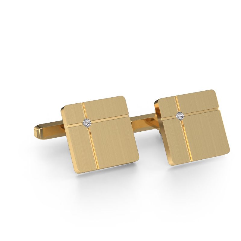 Cufflinks Hilco 585 gold lab-grown diamond 0.06 crt
