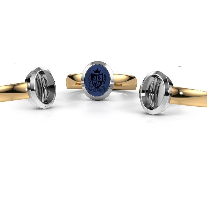 Afbeelding van Pinkring Oscar 1<br/>585 goud<br/>Lapis lazuli 10x8 mm