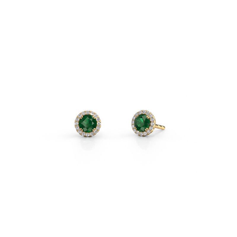 Earrings Seline rnd 585 gold emerald 4 mm