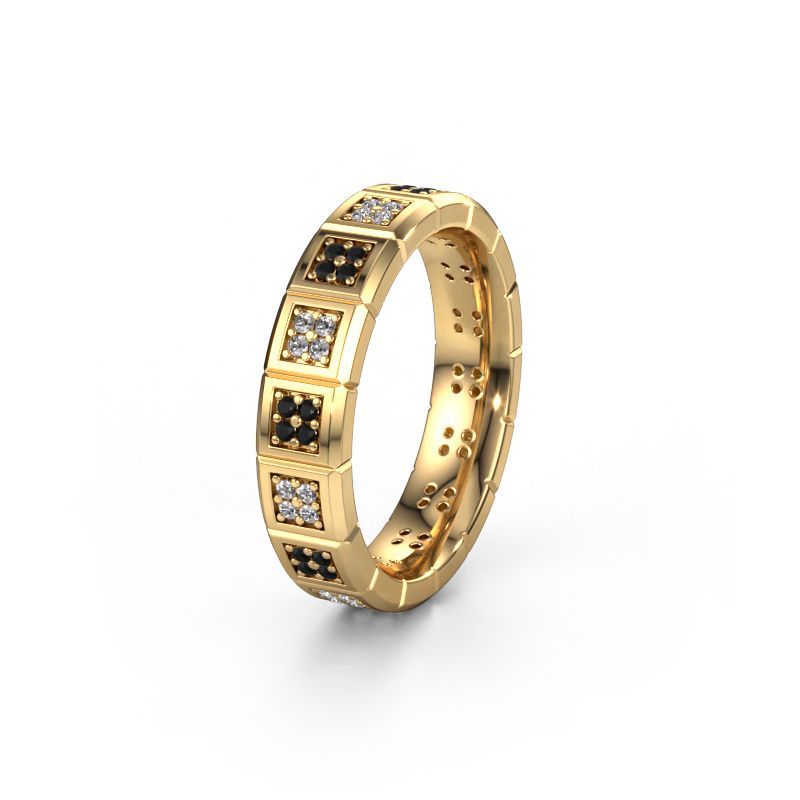 Wedding ring WH2056L15DP 585 gold black diamond ±5x2.4 mm
