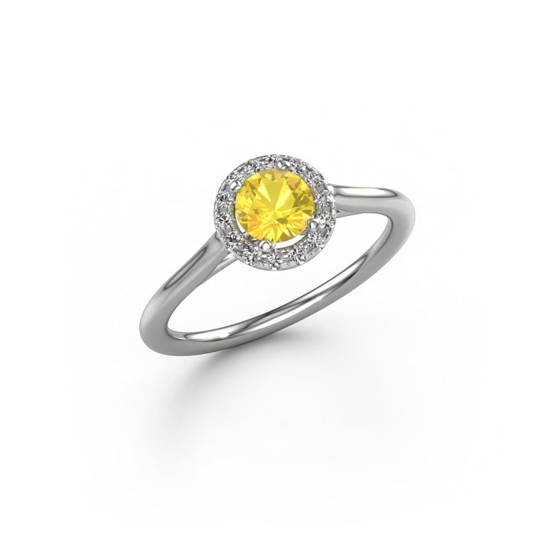 Verlobungsring Seline rnd 1 950 Platin Gelb Saphir 5 mm