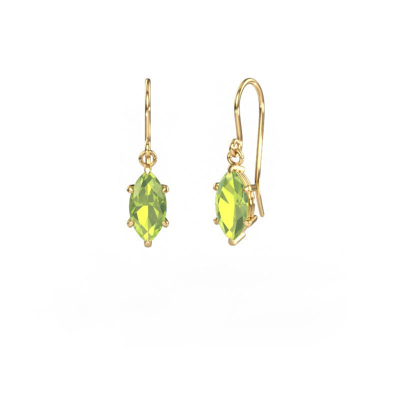 Drop earrings Laurie MRQ 1 585 gold peridot 10x5 mm