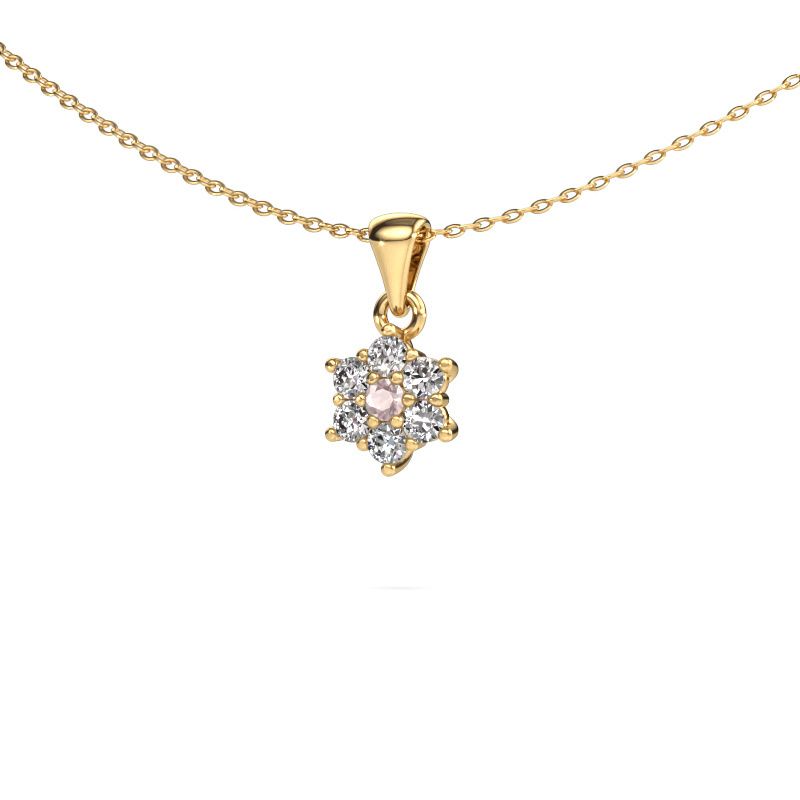 Necklace Chantal 585 gold morganite champagne 2.4 mm
