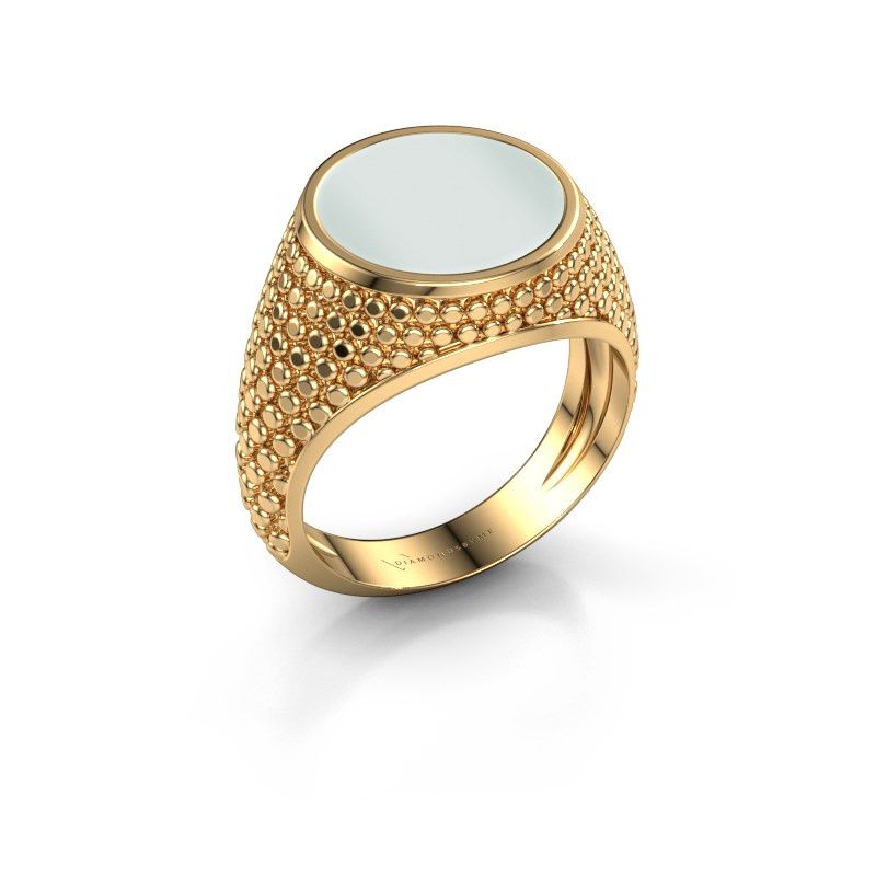 Signet ring Zachary 2 585 gold green sardonyx 12 mm