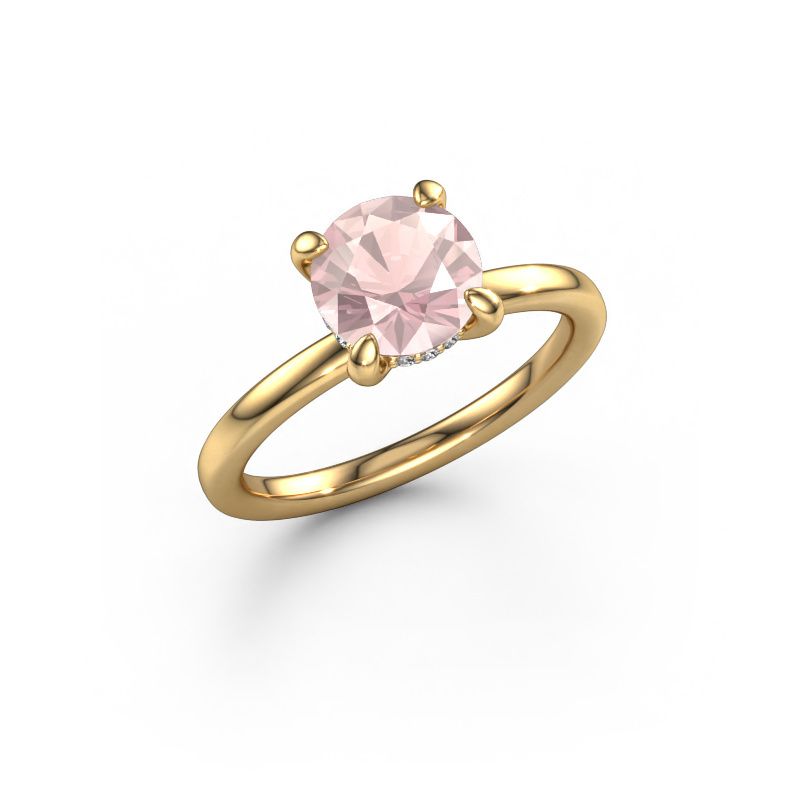 Engagement ring Simone RND 2 585 gold morganite champagne 7.3 mm