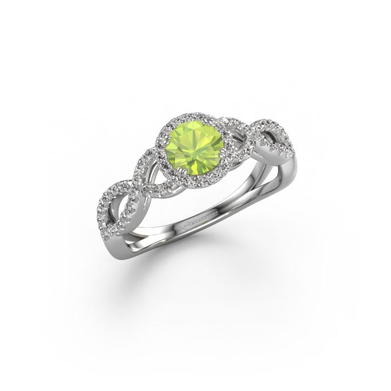 Verlobungsring Dionne rnd 585 Weißgold Peridot 5 mm