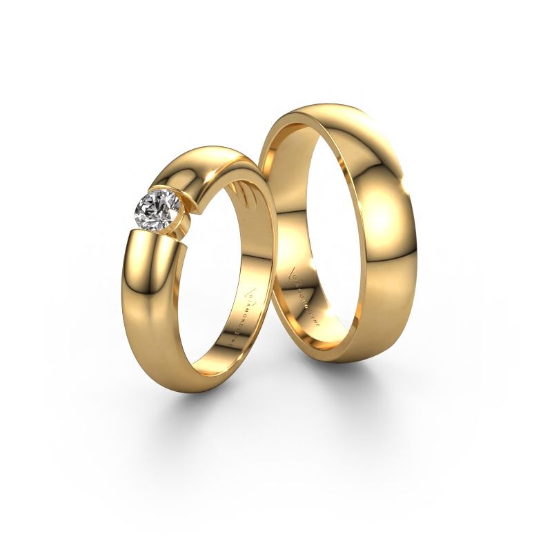 Eheringe set WHE339LM24AP ±5x1.7 mm 14 Karat Gold