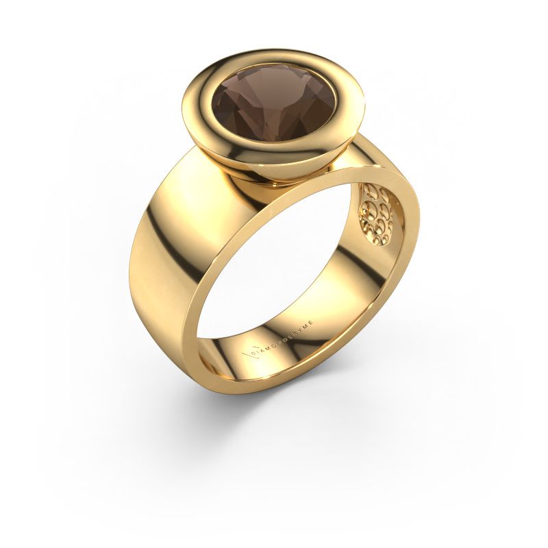 Ring Maxime 585 gold smokey quartz 8 mm