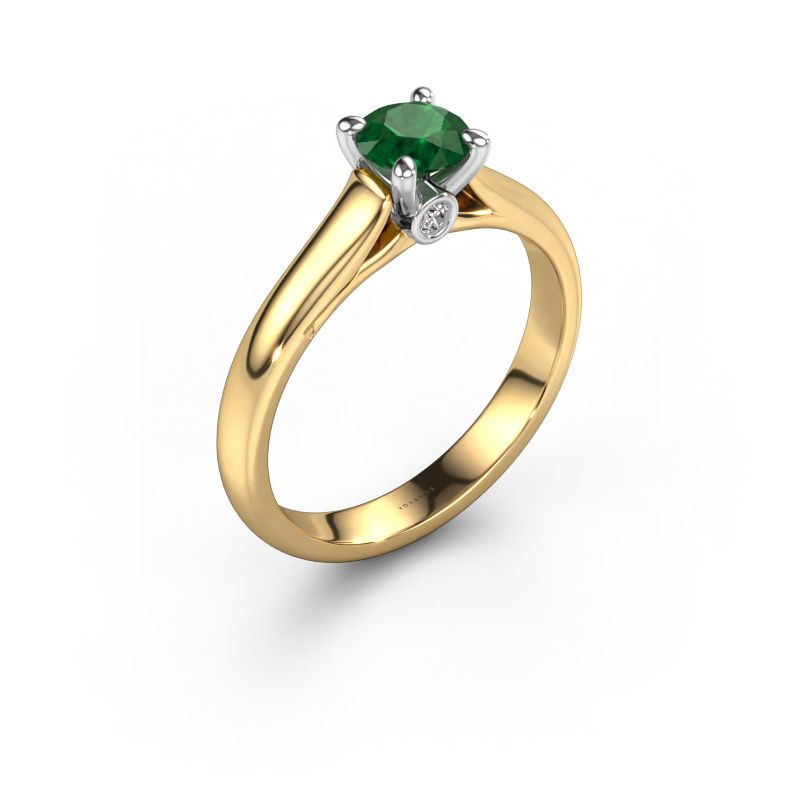 Engagement ring Valorie RND 1 585 gold emerald 5 mm