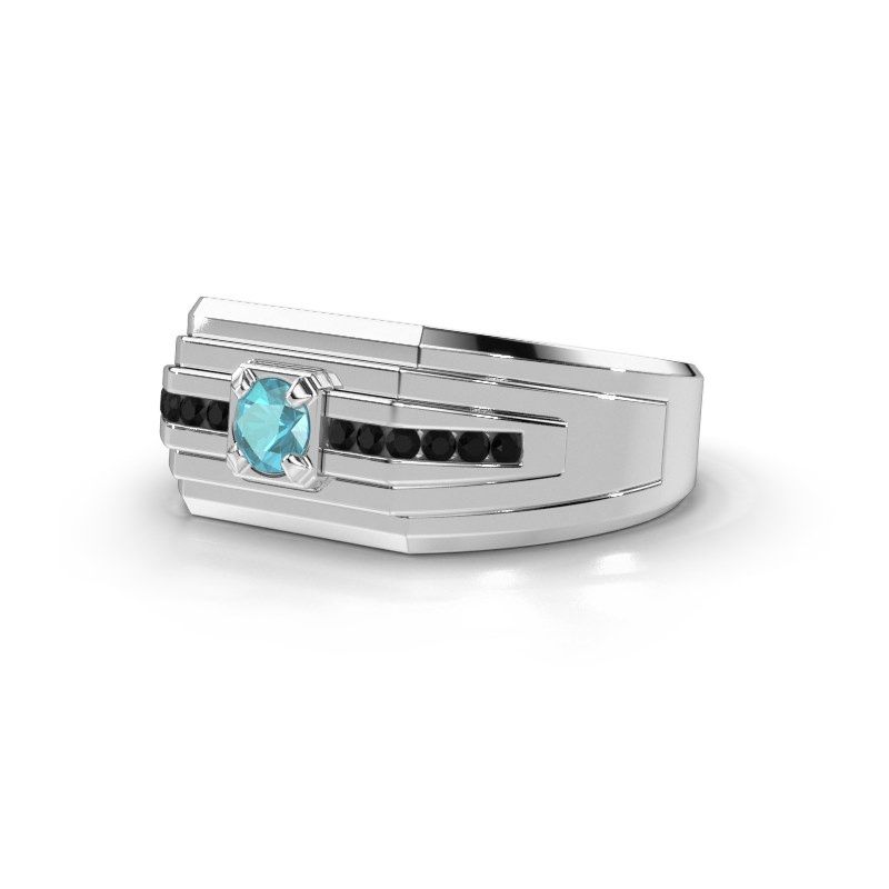 Image de Bague pour homme Oliver<br/>950 platine<br/>Topaze bleue 4 mm