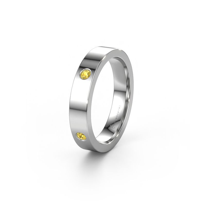 Wedding ring WH0104L14BP 950 platinum yellow sapphire 2.2 mm ±4x2 mm